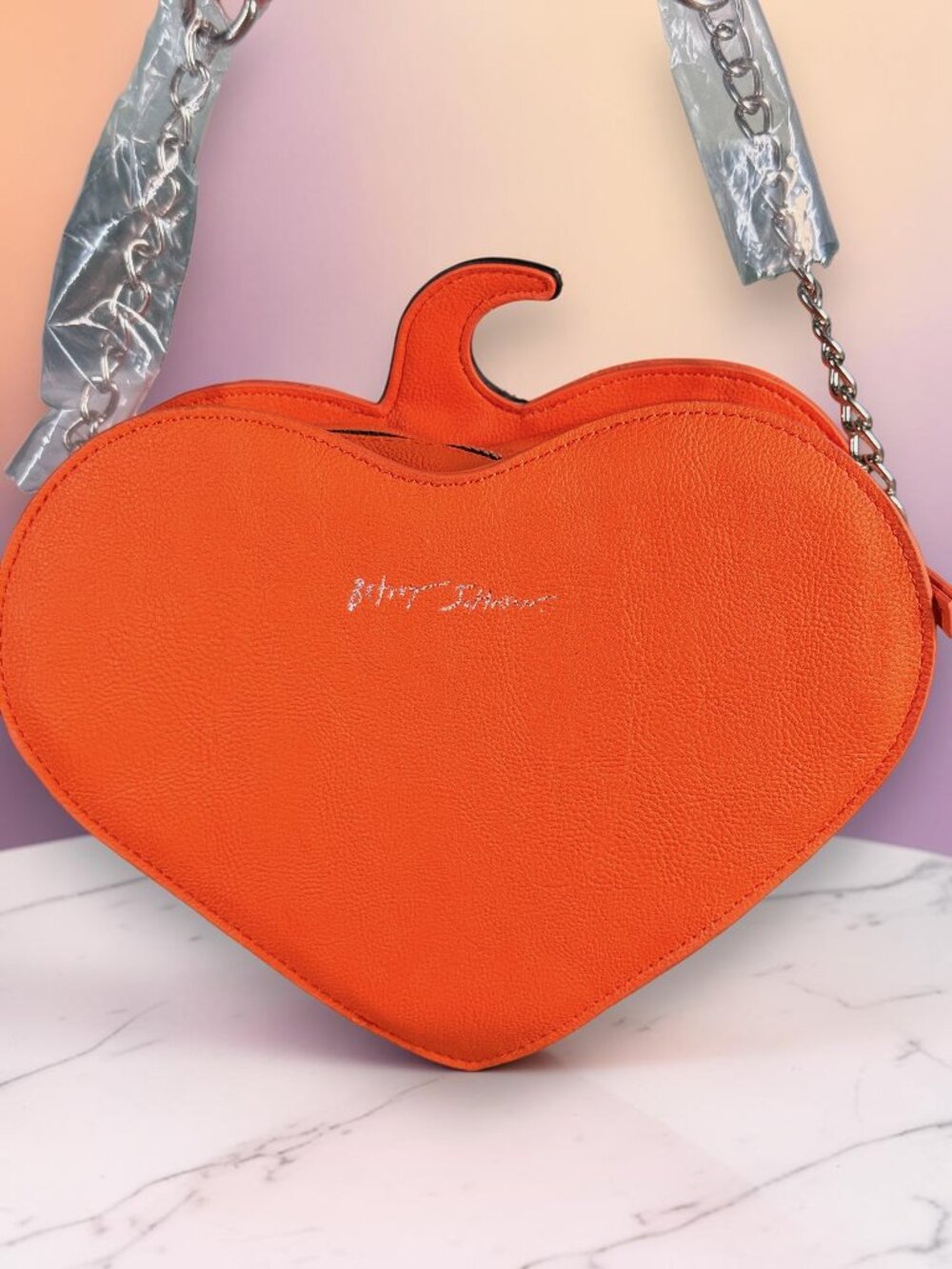 Betsey Johnson Kitsch XO Ginger Pumpkin Crossbody Bag - New With Tags - Picture 7 of 10